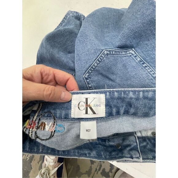 Calvin Klein Jeans VTG Denim Mini Skirt Size 27 - Picture 6 of 9